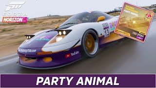 Forza Horizon 5  quotPARTY ANIMALquot Championship Guide [upl. by Revilo]