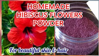 Make pure hibiscus flowers powder at home Easy and best for face amp hair packs [upl. by Einaej849]