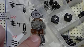 How to use a trimmer potentiometer trimpot variable resistor or voltage divider on a breadboard [upl. by Velick]