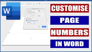 Insert amp Customise Page Numbers in Word  Microsoft Word Tutorials [upl. by Hizar249]