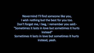 Adele  Someone Like You ON SCREEN LYRICS [upl. by Aicnatsnoc]