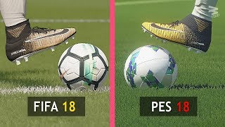 FIFA 18 Vs PES 18 Graphics Comparison [upl. by Ahsienad782]