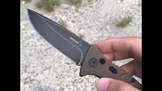 Boker Plus Strike Drop Point Automatic Coyote Brown [upl. by Assillam625]