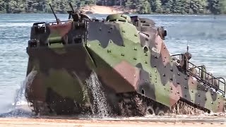 Marines Practice Beach Landing In Amphibious Assault Vehicles [upl. by Unity]