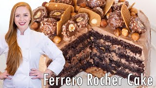 ULTIMATE Ferrero Rocher Cake  Rich Chocolate Hazelnut Cake [upl. by Erotavlas]