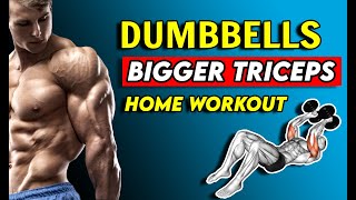 Triceps Dumbbells Workout At Home Triceps Mass Builder [upl. by Hilaire]