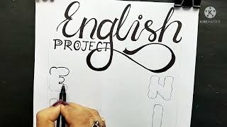 English project work  English project front page design  How I design my English project book [upl. by Rodge]