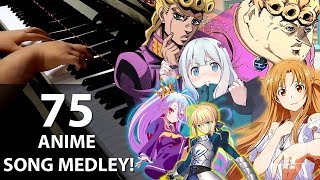 75 ANIME SONGS in 60 MINUTES EPIC Piano Medley [upl. by Vanya]