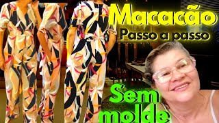 Como Fazer Macacão Longo Simples Rápido tutorial completo [upl. by Rekrap]