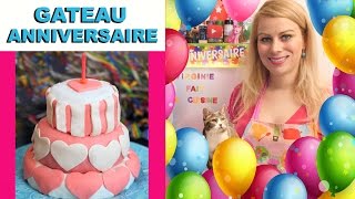 Gâteau Anniversaire Pâte à Sucre ♡ Virginie fait sa cuisine 49 [upl. by Melamed417]