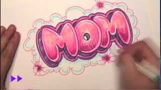 How to Draw Graffiti Letters  Write Mom in Bubble Letters  MAT [upl. by Calvano]