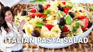 EASY 6INGREDIENT Bowtie Pasta Salad  SO Delicious [upl. by Lasley589]