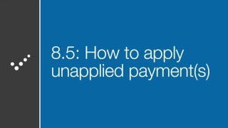 How to apply unapplied payments [upl. by Dent]