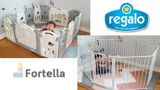 Baby Playpens Setup and Review  Fortella Cloud Castle amp Regalo Super Wide Baby Gate and Play Yard [upl. by Thor]