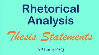 Rhetorical Analysis Thesis Statement Examples  AP Lang Q2 Tips  Coach Hall Writes [upl. by Thurber151]