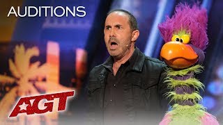 Michael Paul And His Hilarious Bird Of Prey Earn A YES  Americas Got Talent 2019 [upl. by Yorel]