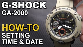 GShock GA2000  Setting Time and Date tutorial [upl. by Casabonne]