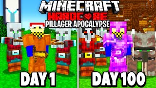 I Survived 100 Days in a PILLAGER APOCALYPSE in Hardcore Minecraft… [upl. by Ynaffets]