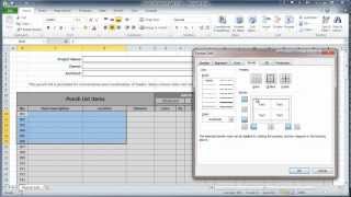 Excel 2010 Construction Punch List  Part I  Create Table [upl. by Restivo]