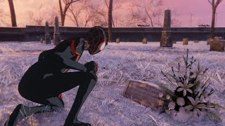 SpiderMan Miles Morales  Miles Visits his Dads Grave and Pays Respect to Aunt May and Uncle Ben [upl. by Anada]