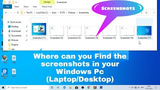 Where are the screenshots in Windows Pc LaptopDesktop how to see screenshot find save screenshot [upl. by Retsof]