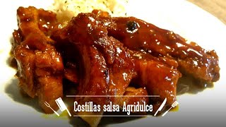 COSTILLAS EN SALSA AGRIDULCE OLLA RAPIDA  CUCODAMORE [upl. by Anitnatsnok]