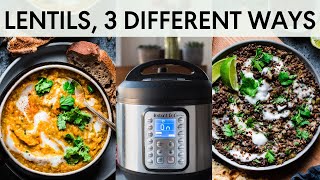 HOW TO COOK LENTILS IN THE INSTANT POT [upl. by Ahsaeyt]