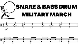 Snare amp Bass Drum MILITARY MARCH in 24  Sight Reading Exercise [upl. by Kcam]