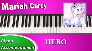 Hero  Mariah Carey  Piano Tutorial Accompaniment covertutorial [upl. by Oza]