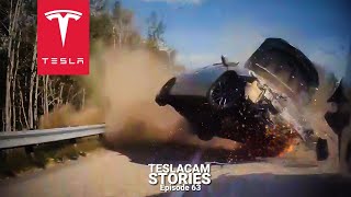 TESLA AUTOPILOT VS BAD DRIVERS  25 CRASHES FAILS amp SAVES  TESLACAM STORIES 63 [upl. by Gilmer]