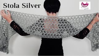 Tutorial Stola Sciarpa Silver uncinetto Andy Handmade crochet [upl. by Ahsaeit777]