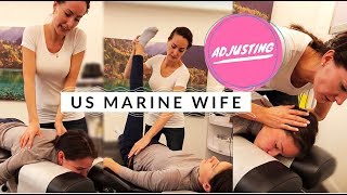 US Marine Wife Getting Adjusted by Chiropractor for the First Time by Dr Kamilla Holst [upl. by Mccord649]