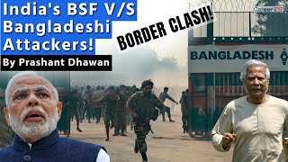 Sudden Clash at India Bangladesh Border  Indias BSF vs Bangladeshi Attackers [upl. by Nosaes]