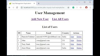 14 JSP Servlet Hibernate CRUD Example [upl. by Fannie]