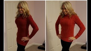 Red Sweaters from Amazon  Turtlenecks  KimTownselYouTube [upl. by Eidoj936]