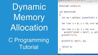 Dynamic Memory Allocation  C Programming Tutorial [upl. by Ris110]