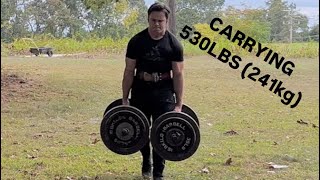 530LB241kg farmer carry [upl. by Sollars]