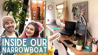 Narrowboat TOUR  Inside our 50ft TINY home [upl. by Tsiuqram]