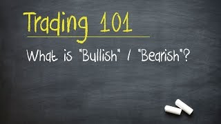 Trading 101 What is quotBullishquot  quotBearishquot [upl. by Ardnuahs]