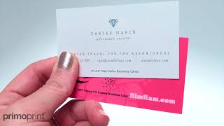 Glossy UV vs Matte Business Card Stock  Primoprint [upl. by Spragens]