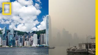 Beautiful Hong Kong Skyline Smothered By Smog  National Geographic [upl. by Stutzman]