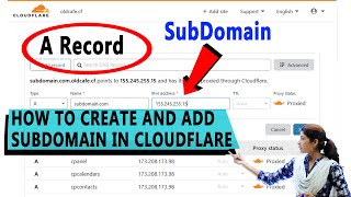 How to create and add subdomain in Cloudflare [upl. by Phelps]