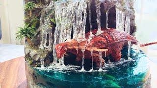 The Drenching of Boreopelta a Waterfall Diorama [upl. by On]