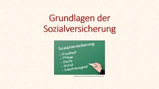 BWL  Grundlagen der Sozialversicherung [upl. by Un]