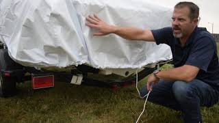 How to Install Transhield Universal Vhull Boat Cover [upl. by Amahcen86]