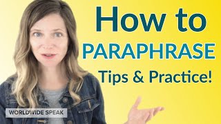 How to Paraphrase  Tips amp Practice  English Writing Skills [upl. by Ahsieit]