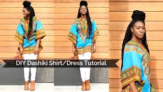 DIY Dashiki ShirtDress Tutorial [upl. by Madelin210]