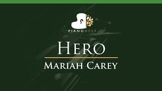 Hero  Mariah Carey  LOWER Key Piano Karaoke  Sing Along [upl. by Blackburn]