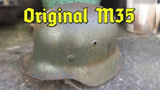 Original German M35 Steel Helmet from an attic in Germany [upl. by Avigdor]