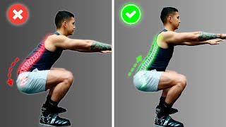 How To Squat Properly 3 Mistakes Harming Your Lower Back FIX THESE [upl. by Danette495]